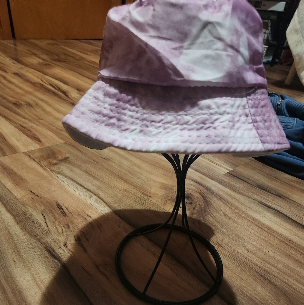 Purple and White bucket hat